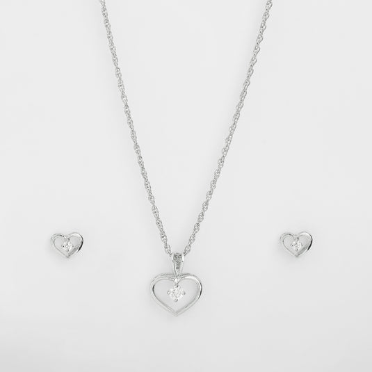 925 Silver Romantic at Heart Pendant Set