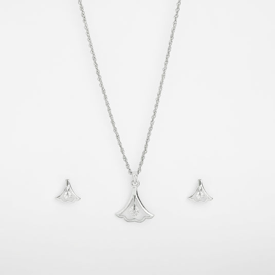 925 Silver Fan Tail Inspired Pendant Set