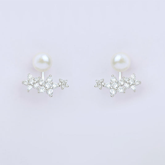 Dangling Pearl Cluster Earrings