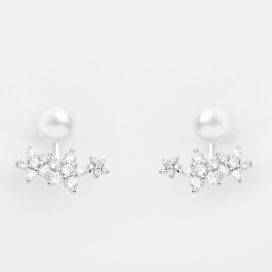 Dangling Pearl Cluster Earrings