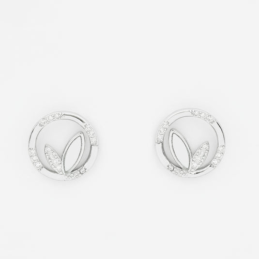 925 Silver Leafy Circle Earrings