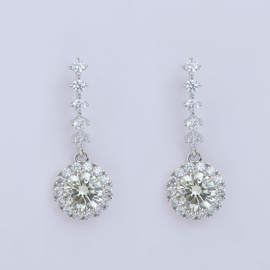 925 Silver Yellow Stone Drop Earrings