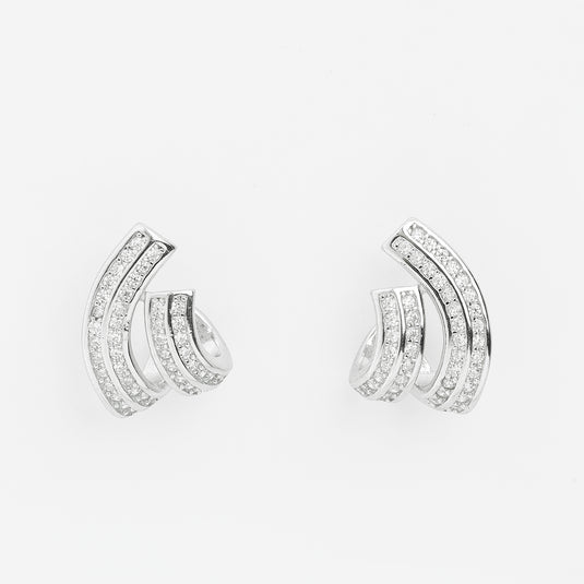 Curved Silver Ear Cuff Earrings