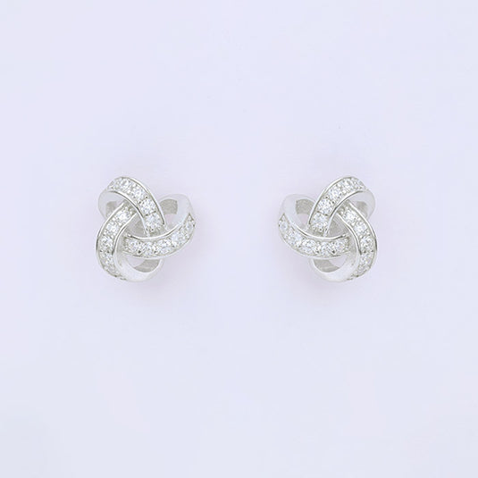 Twisted Knot Silver Earrings