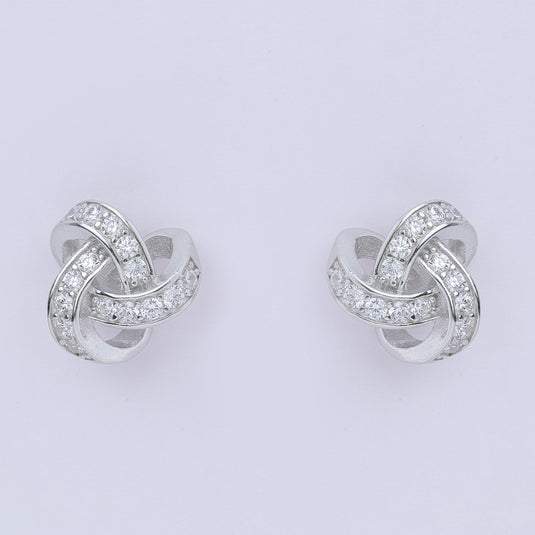 925 Silver Twisted Knot Earrings