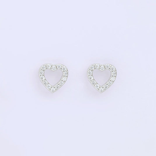 Open Heart Crystal Earrings