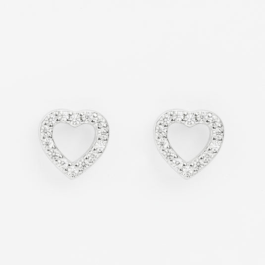 925 Silver Open Heart Earrings