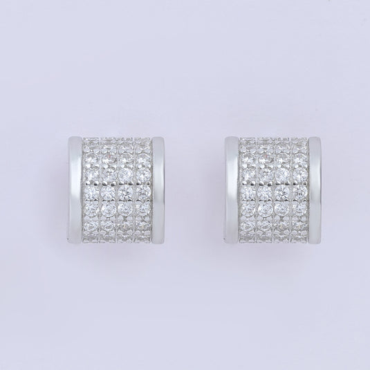 925 Silver Wide Hoop Shimmer Earrings