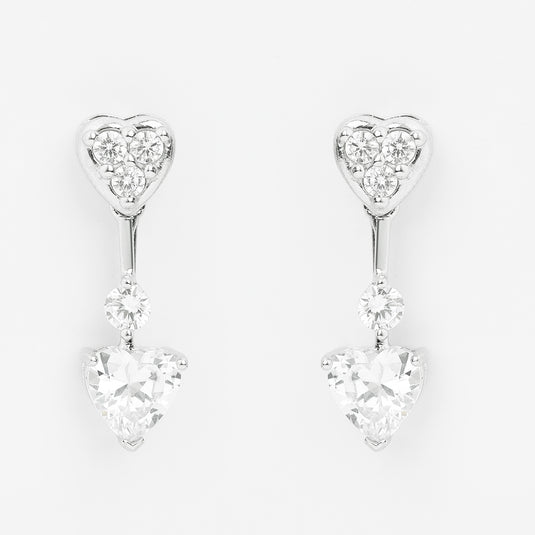 925 Silver Amour Heart Drop Earrings