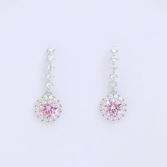Pink Stone Drop Earrings