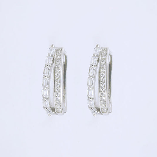 Slim Crystal Hoop Earrings