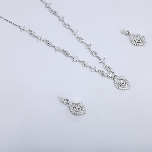 925 Silver Leaf Drop Necklace