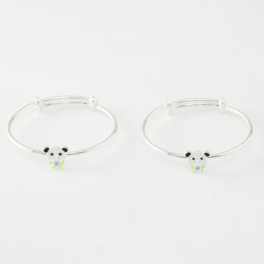 925 Silver Enamel Panda Baby Kada