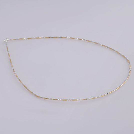 925 Silver Dual-Tone Sleek Round Chain