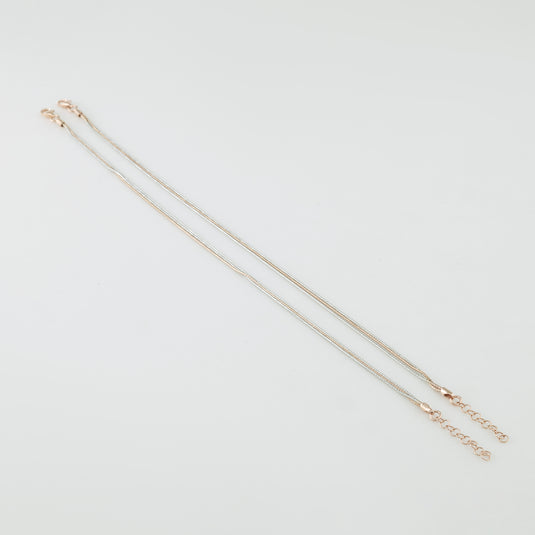 925 Silver Minimal Dual-Tone Chain Anklet