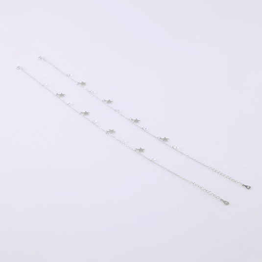 Classic Layered Silver Anklet