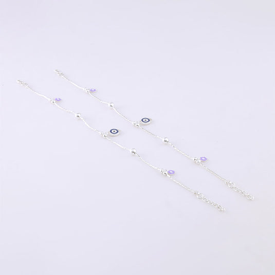 Minimal Silver Bead Anklet
