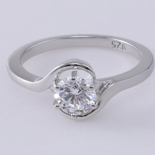 925 Silver Stone Curved RIng