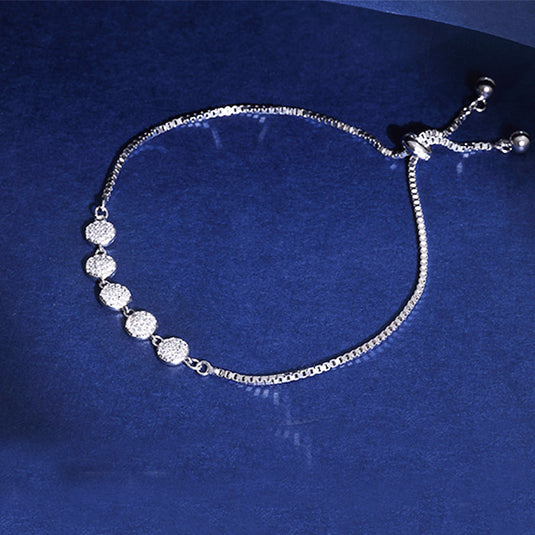 Round Beaded Silver Bracelet