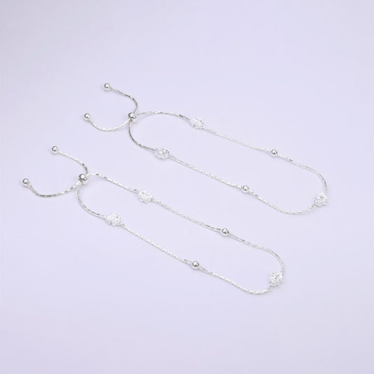 Tiny Bead Silver Anklet
