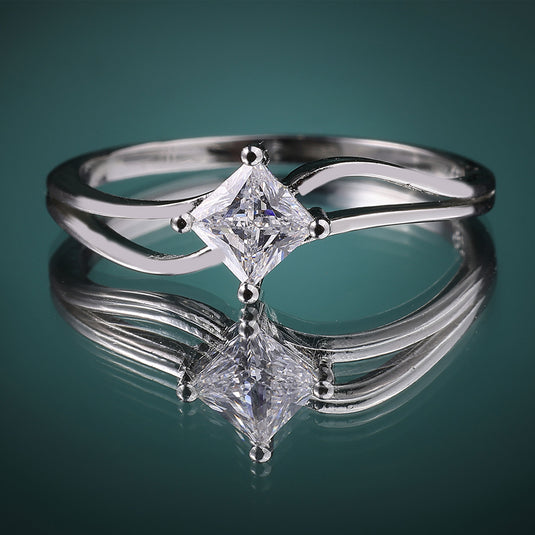 925 Silver Square Stone Ring
