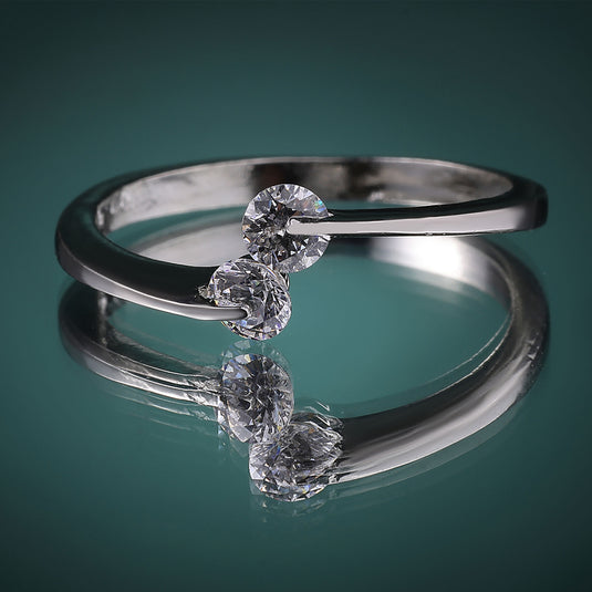 925 Silver Dual Stone Minimal Ring
