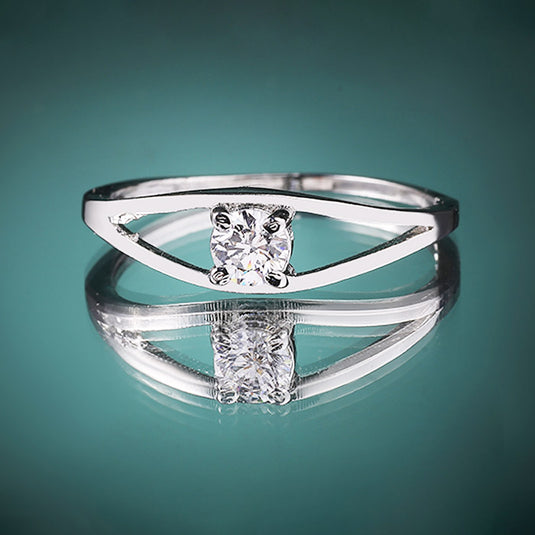 Open Cross Design Silver Ring