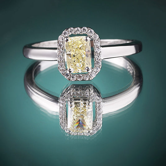 Square Stone Statement Silver