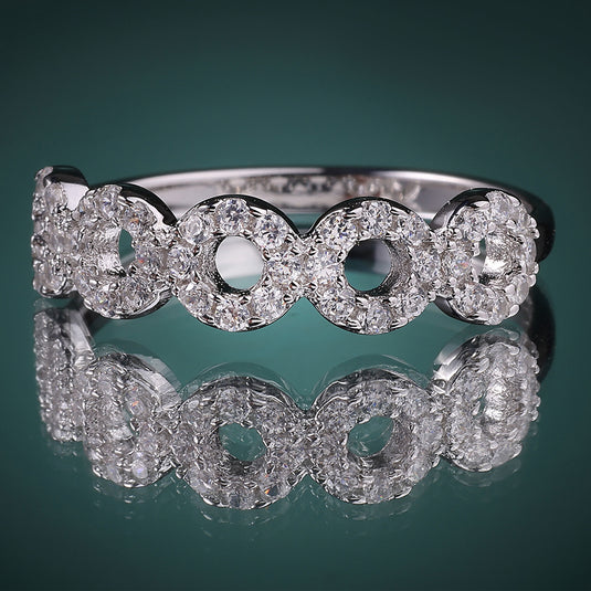 925 Silver Fivefold Open Circle Ring