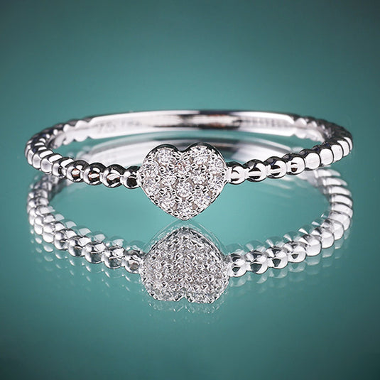 Twisted Band Crystal Silver Ring