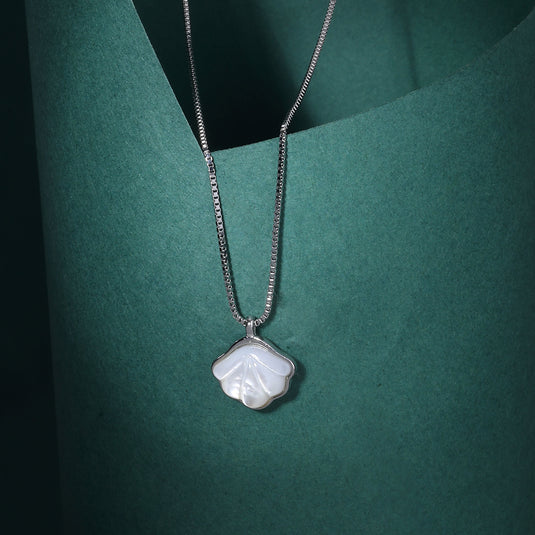 925 Silver White Inlay Shell Pendant