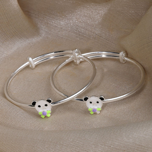 925 Silver Enamel Panda Baby Kada