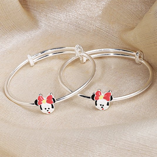 Red Bead Silver Kada