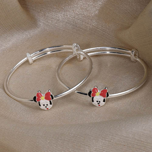 925 Silver Enamel Minnie Mouse Baby Kada