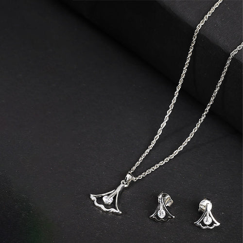 925 Silver Fan Tail Inspired Pendant Set