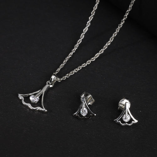 925 Silver Fan Tail Inspired Pendant Set