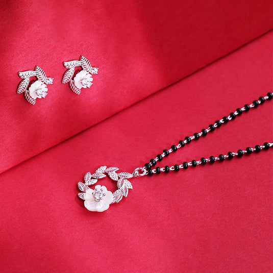 Floral Stud Mangalsutra Necklace