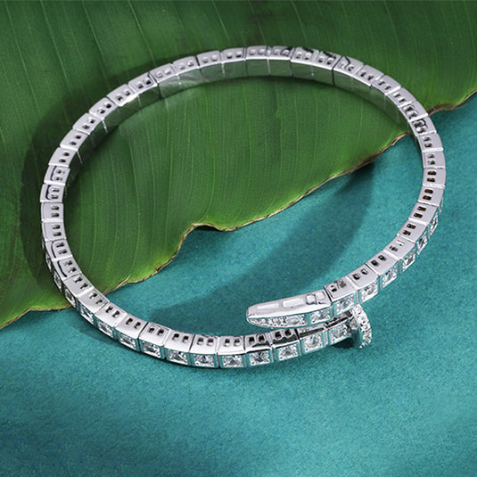 Crystal Studded Open Bangle Bracelet