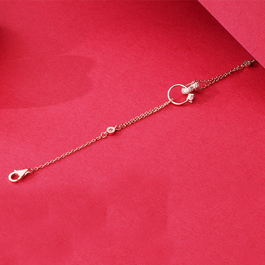 Straight Chain Double Bead Bracelet