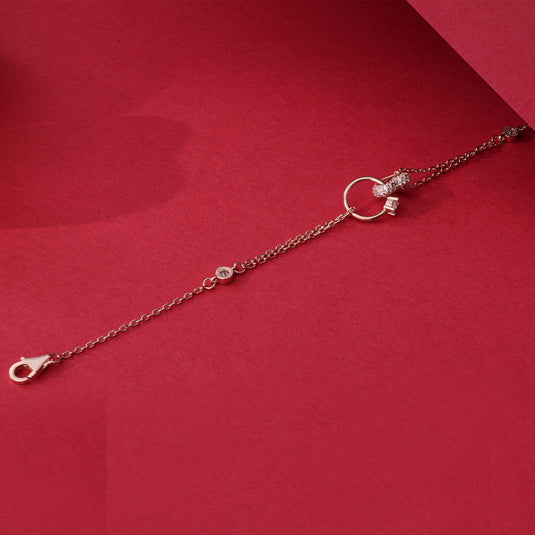925 Silver Minimal Link Bracelet (Rose-Gold Finish)