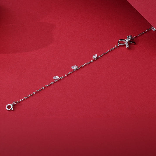 925 Silver Elegant Bow Bracelet