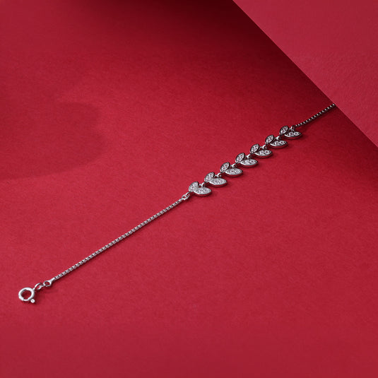 925 Silver Leaf Motifs Bracelet