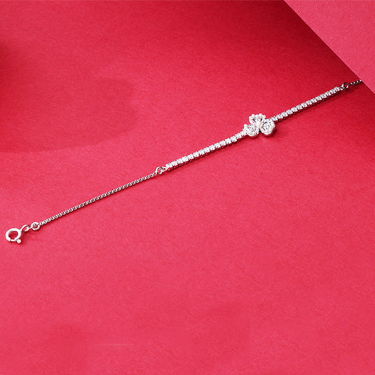 Straight Chain Dual Pattern Bead Bracelet