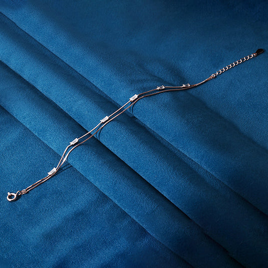 Straight Chain Decorative Bead Bracelet