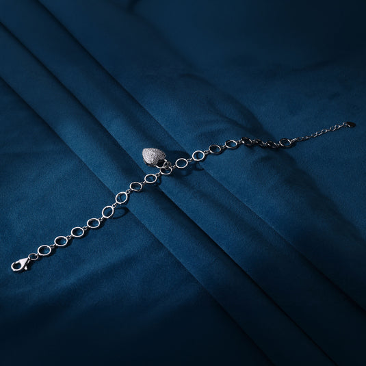 925 Silver Heart Charm Linked Bracelet