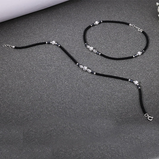 Plain Black Thread Anklet