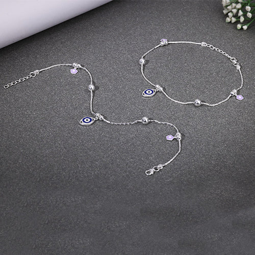 Minimal Silver Bead Anklet