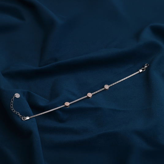 925 Silver Dual-Tone Ultra-Minimal Circle Bracelet