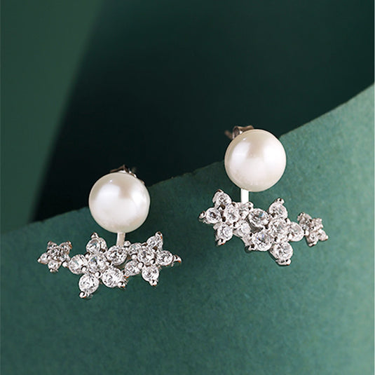 Dangling Pearl Cluster Earrings