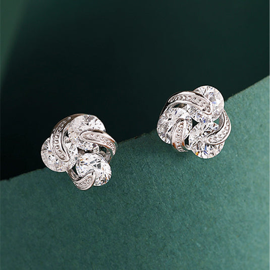 Round Crystal Stud Earrings